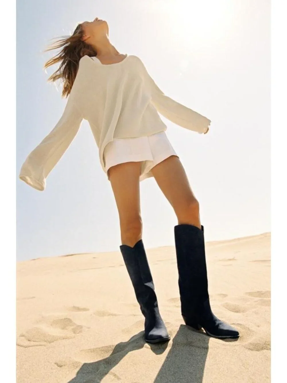ZARA SUEDE COWBOY BOOTS 2055/810/400